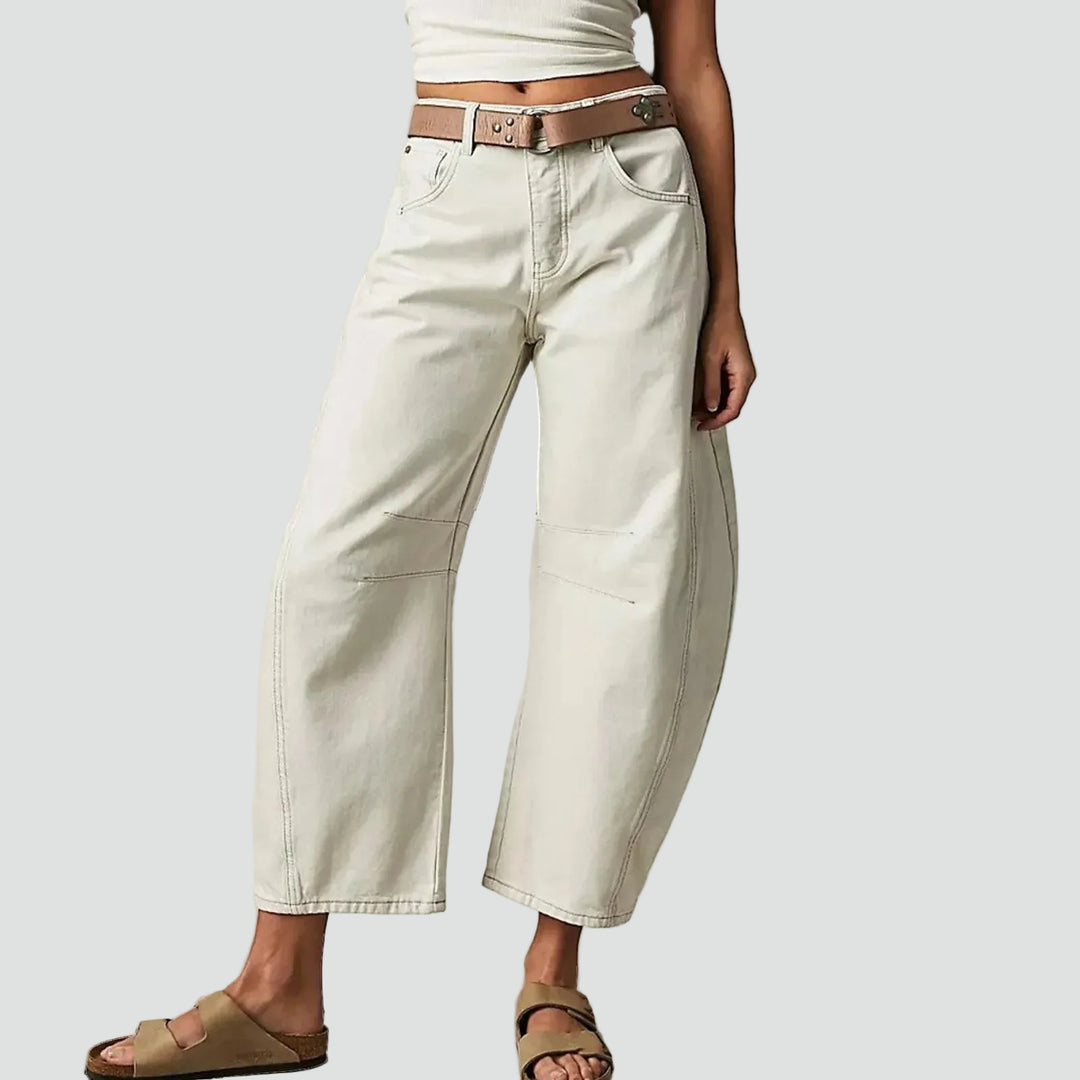 Modne damskie szerokie jeansy z wysokim stanem