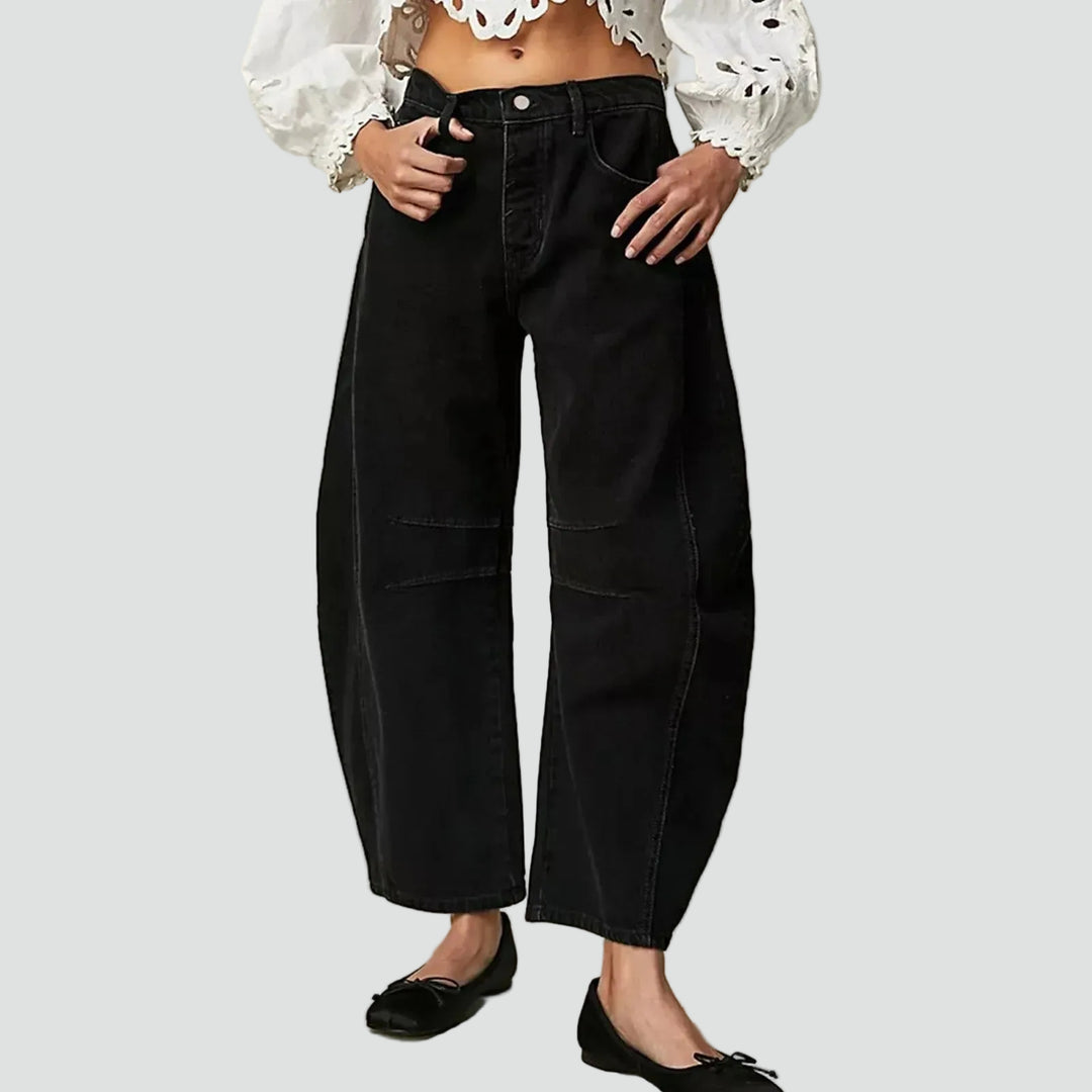 Modne damskie szerokie jeansy z wysokim stanem