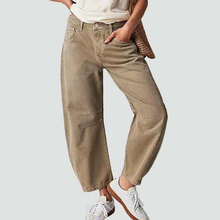 Modne damskie szerokie jeansy z wysokim stanem