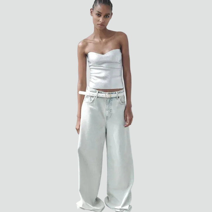 Metallic strapless bandeau top for women for parties