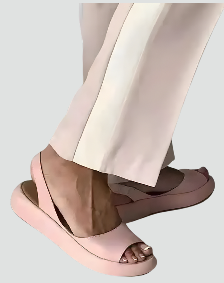 Women's orthopedic sandals with closed heel and open toes