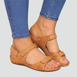 Velcro sandals with a comfortable design and open heel