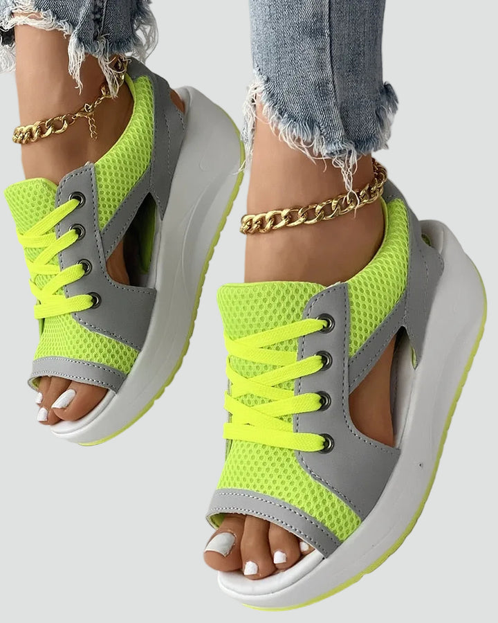 Sporty women's orthopedic lace-up breathable sandals