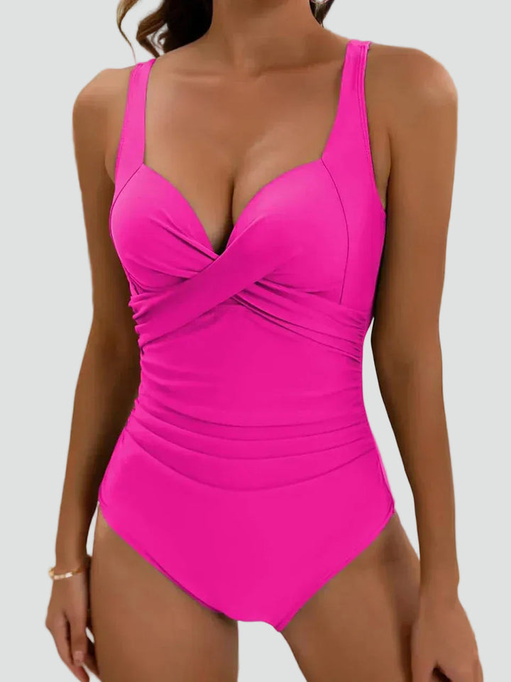 Maillot de bain une pièce féminin sculptant avec fronces