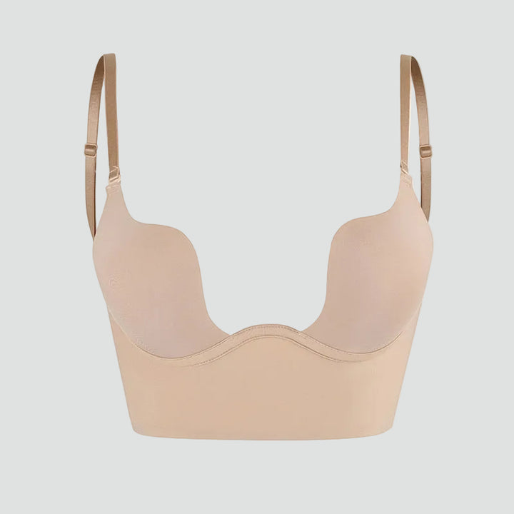 Damski biustonosz samonośny push up bez pleców z regulowanymi ramiączkami