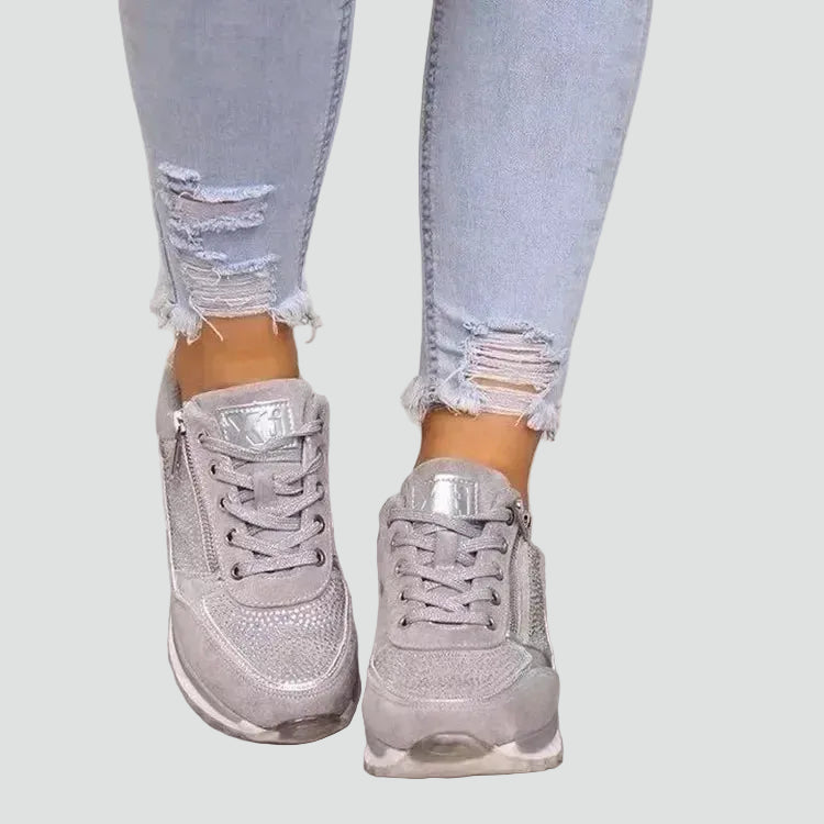 Women's orthopedic sneakers with zipper and cushioning