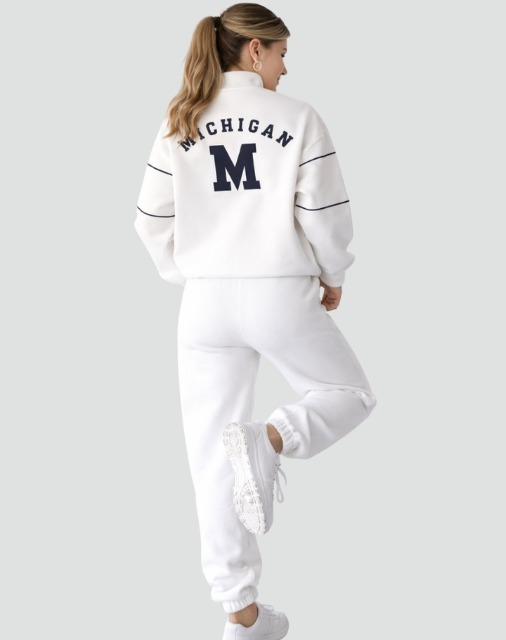 Sportowy komplet dresowy damski co-ord z wysoką stójką