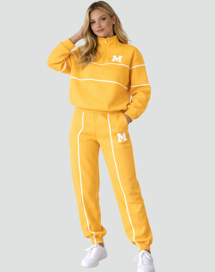 Sportowy komplet dresowy damski co-ord z wysoką stójką