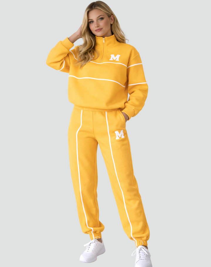 Sportowy komplet dresowy damski co-ord z wysoką stójką