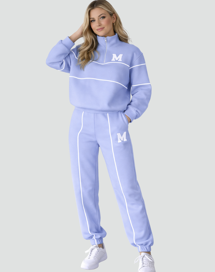 Sportowy komplet dresowy damski co-ord z wysoką stójką