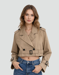 Stijlvolle korte dames trenchcoat voor het tussenseizoen
