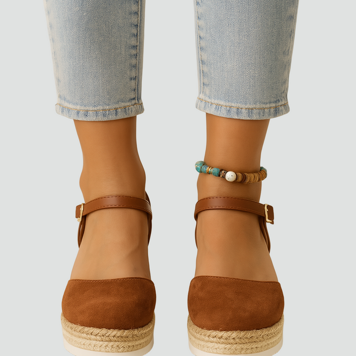 Stylowe Komfortowe Damskie Espadryle na koturnie