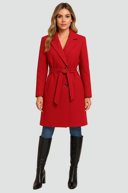 Stylowy Elegancki Damski Płaszcz o klasycznym kroju