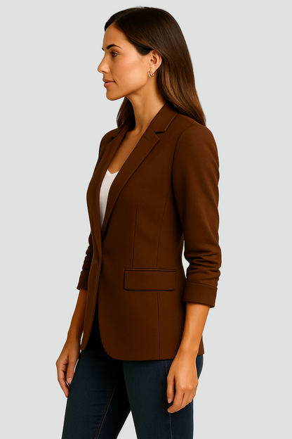 Stylowy taliowany żakiet z długim rękawem dla kobiet elegancki