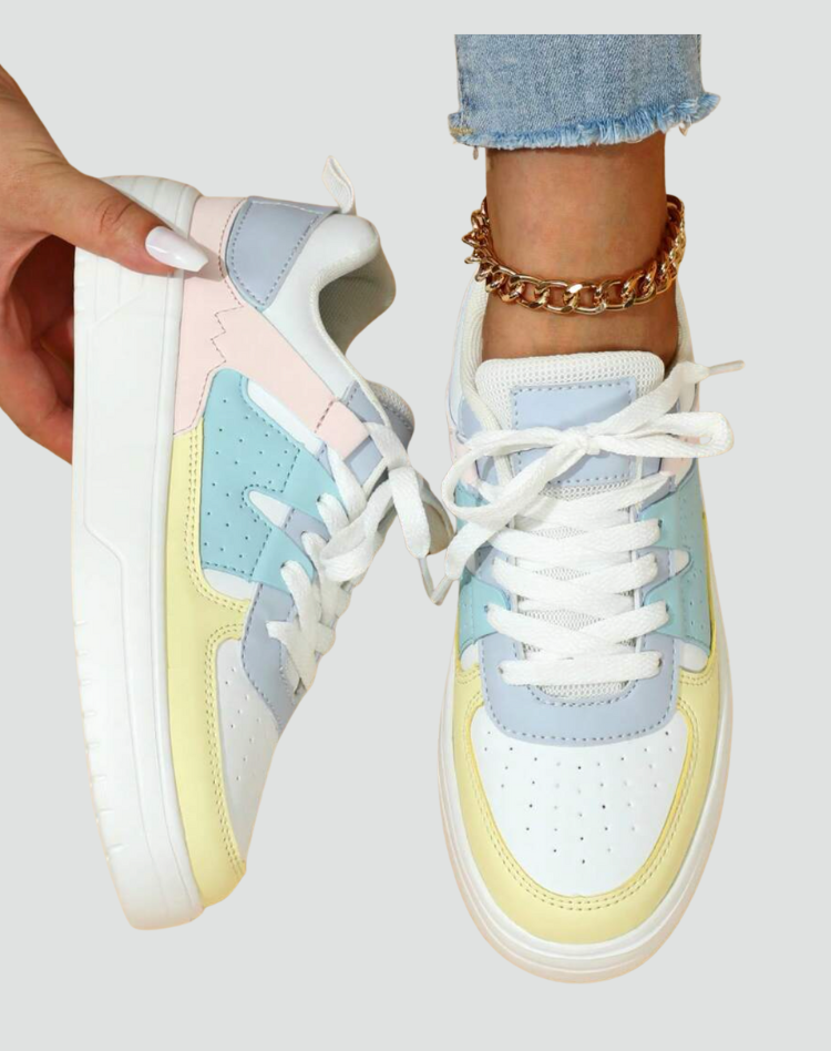 Women's Sneakers Sports Leather Platform Casual Lace-up