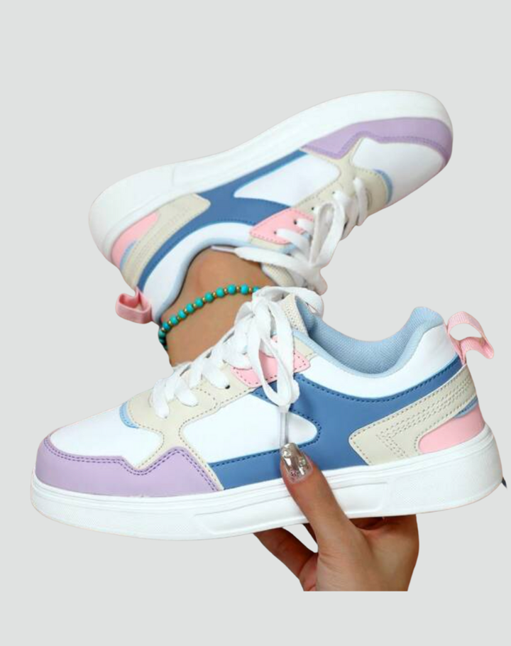 Women's Sneakers Sports Leather Platform Casual Lace-up