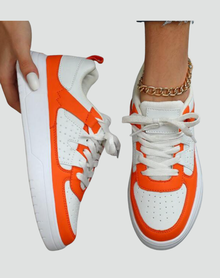 Women's Sneakers Sports Leather Platform Casual Lace-up
