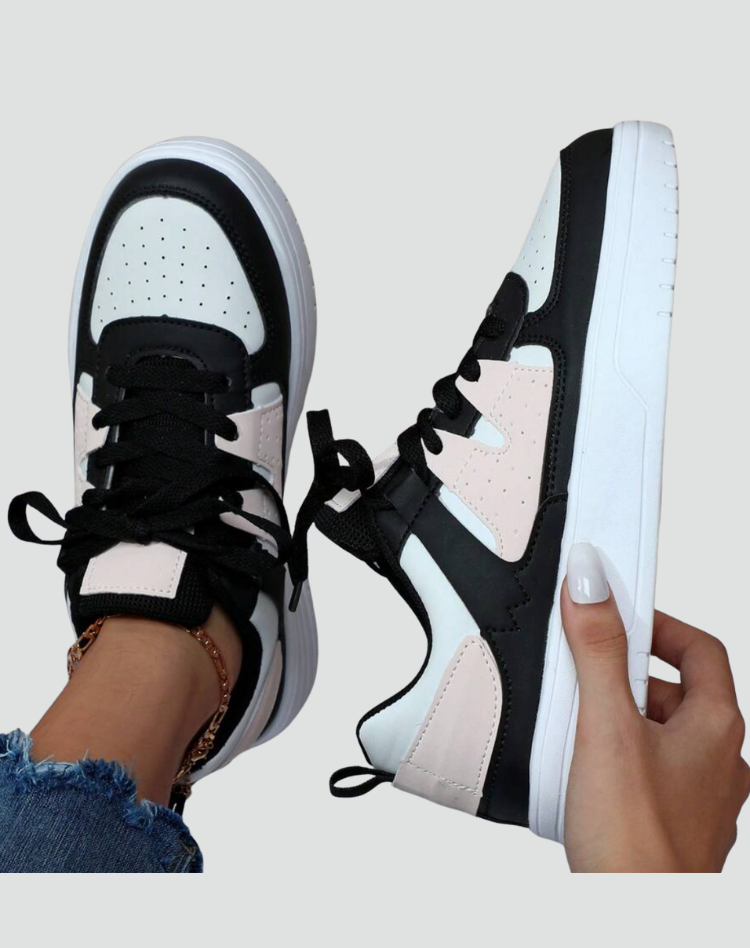Women's Sneakers Sports Leather Platform Casual Lace-up