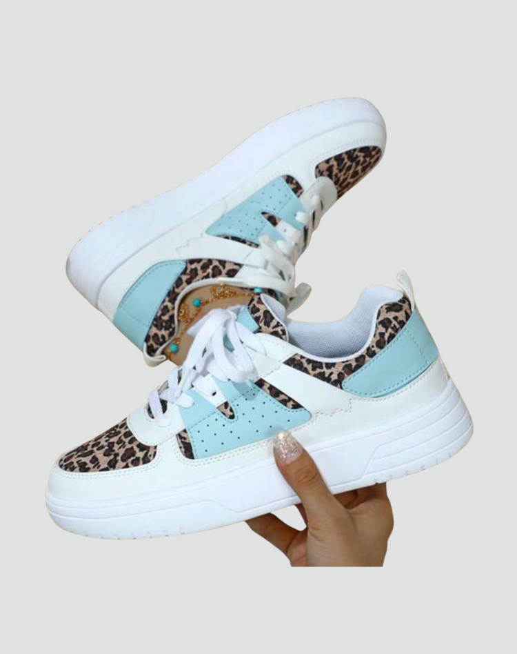 Women's Sneakers Sports Leather Platform Casual Lace-up