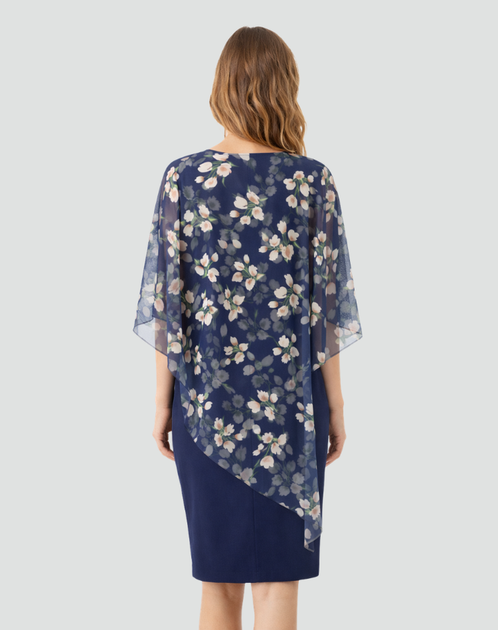 Robe midi de cérémonie avec surchemise en chiffon pour femmes