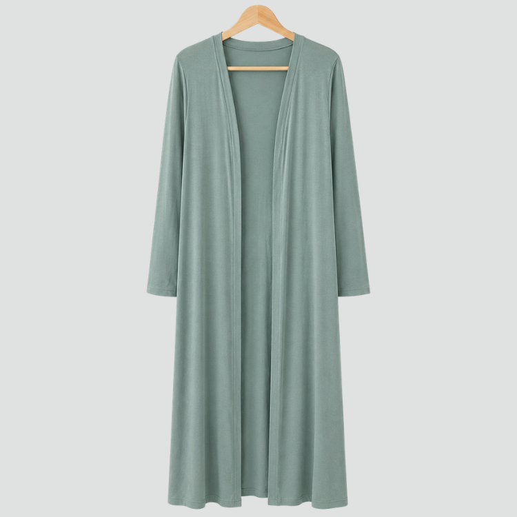 Damescompleet maxi-jurk met omslagdoek en V-hals met split