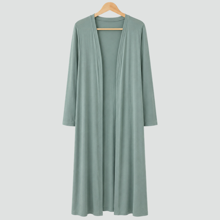 Damescompleet maxi-jurk met omslagdoek en V-hals met split