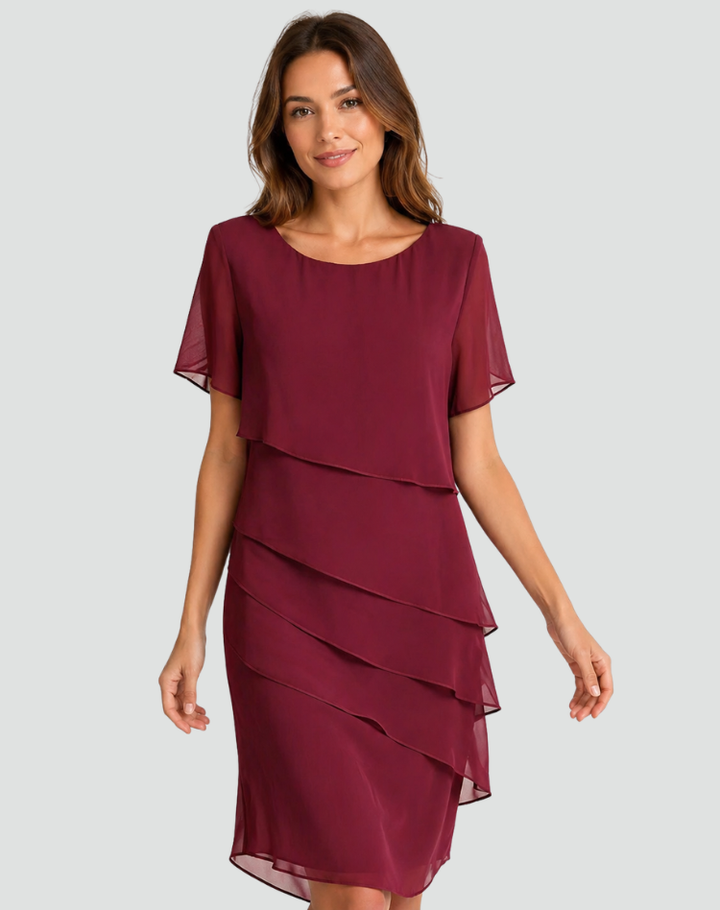 Chiffon Formal Dress for Wedding with Layered Design