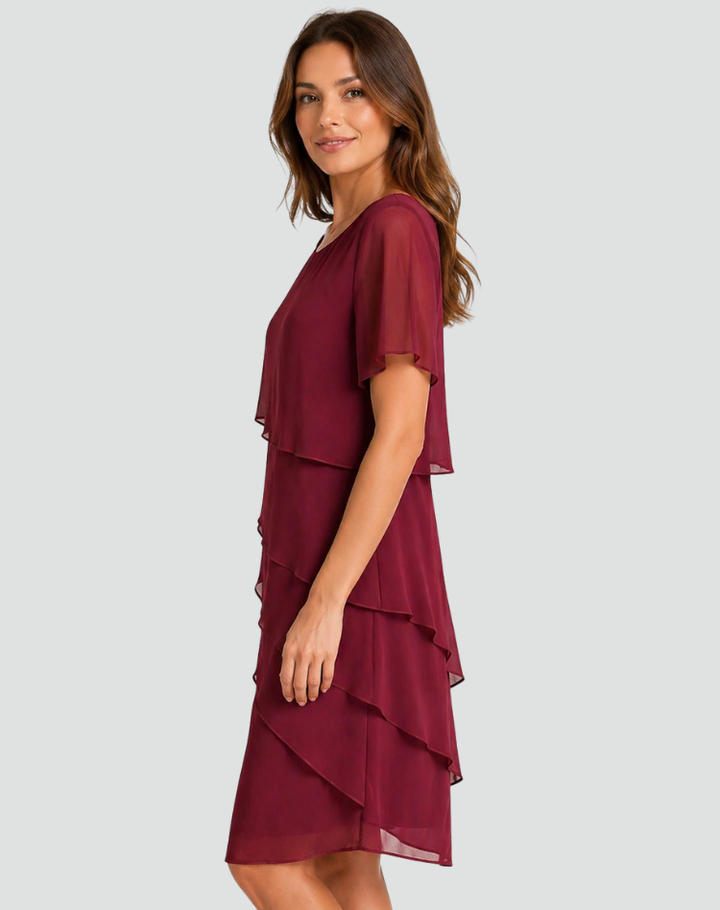 Chiffon Formal Dress for Wedding with Layered Design