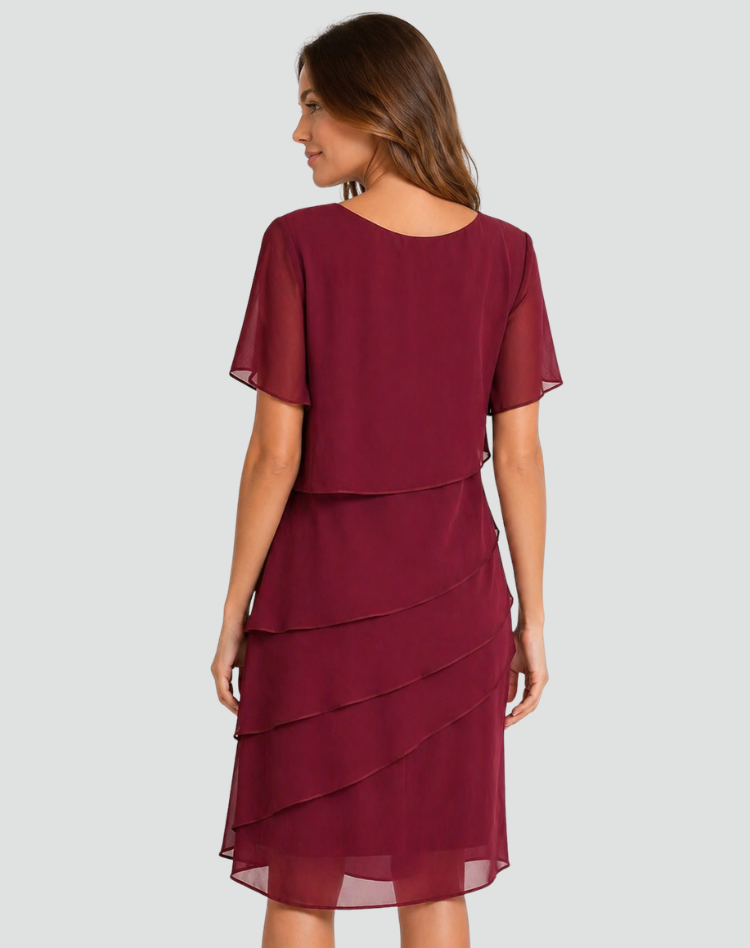 Chiffon Formal Dress for Wedding with Layered Design