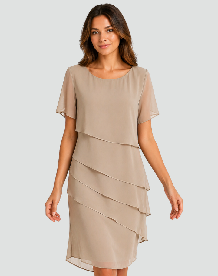 Chiffon Formal Dress for Wedding with Layered Design