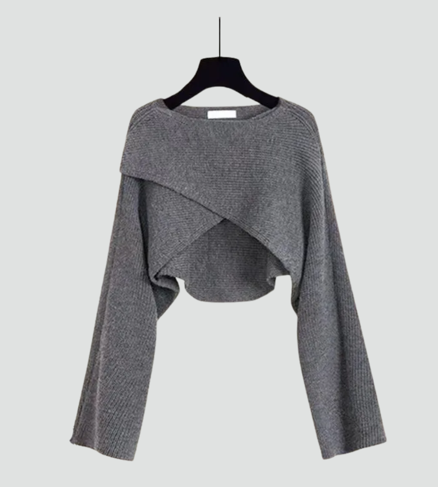 Trzyczęściowy komplet damski sweter koszula i szerokie spodnie