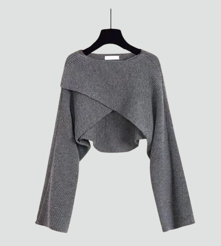 Trzyczęściowy komplet damski sweter koszula i szerokie spodnie