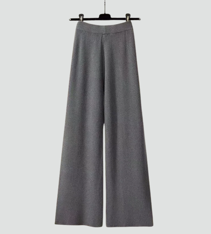 Trzyczęściowy komplet damski sweter koszula i szerokie spodnie