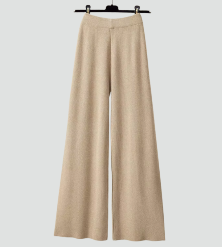 Trzyczęściowy komplet damski sweter koszula i szerokie spodnie