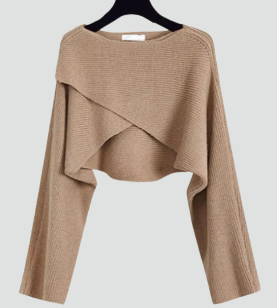 Trzyczęściowy komplet damski sweter koszula i szerokie spodnie