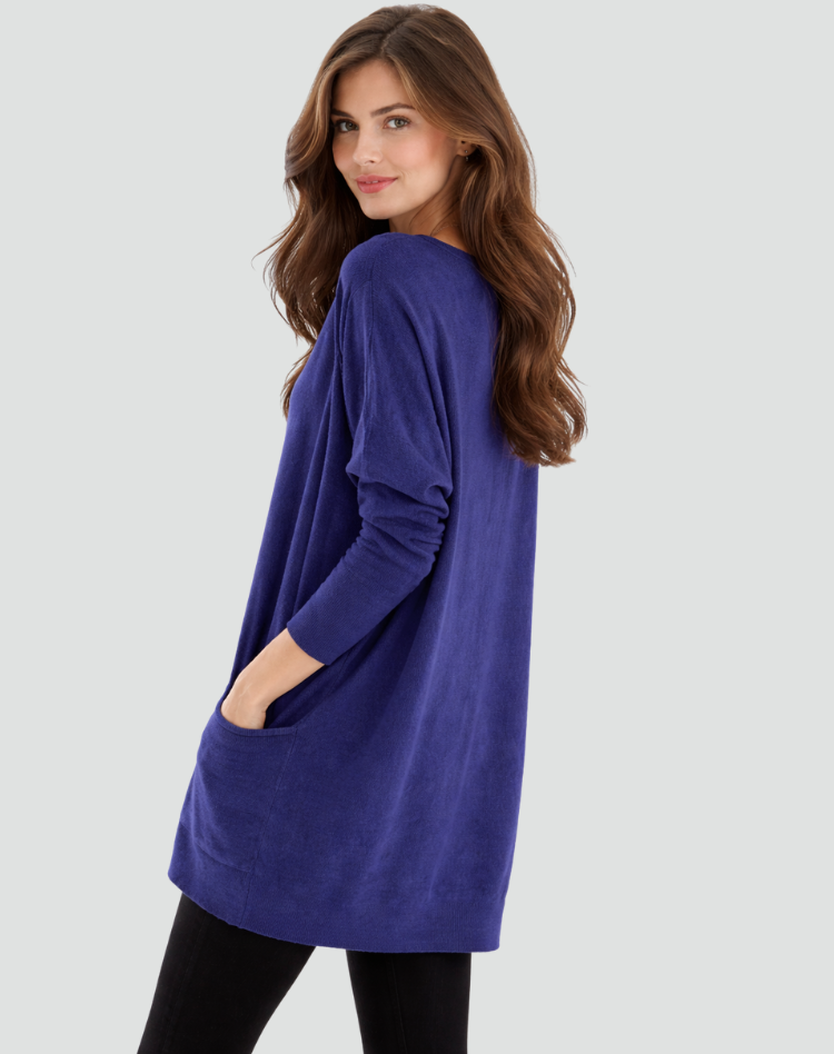 Tunika damska luźna bluzka top casual z długim rękawem