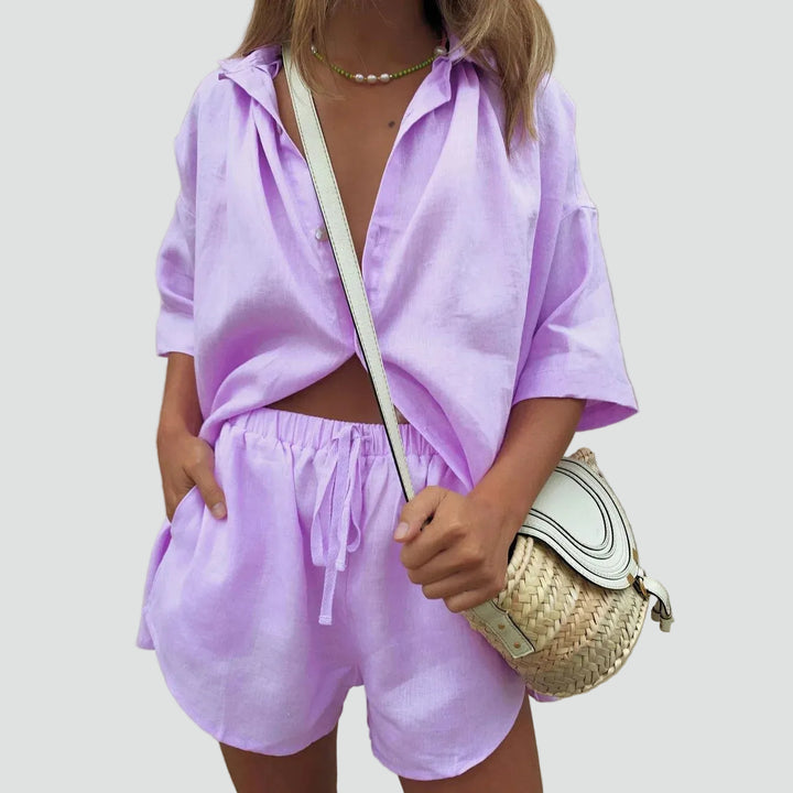 Ensemble d'été pour femme avec chemise et short pour tous les jours