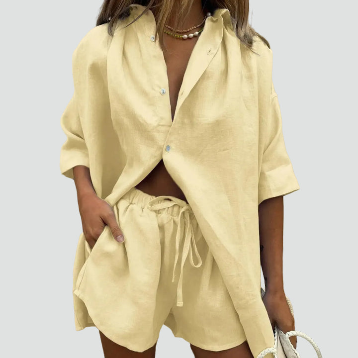 Ensemble d'été pour femme avec chemise et short pour tous les jours