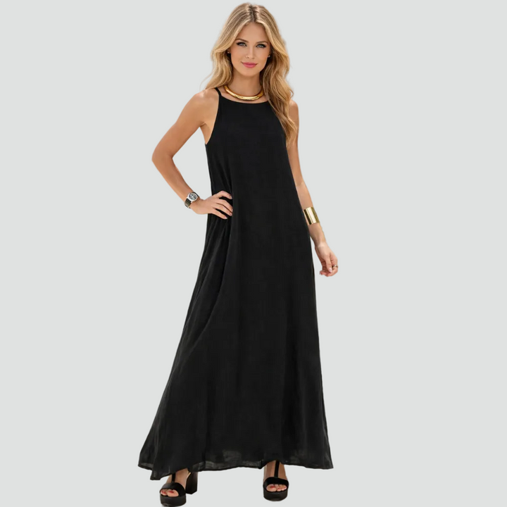 Dames Maxi Zomerse Jurk met Bandjes Boheemse Strandfeestelijke