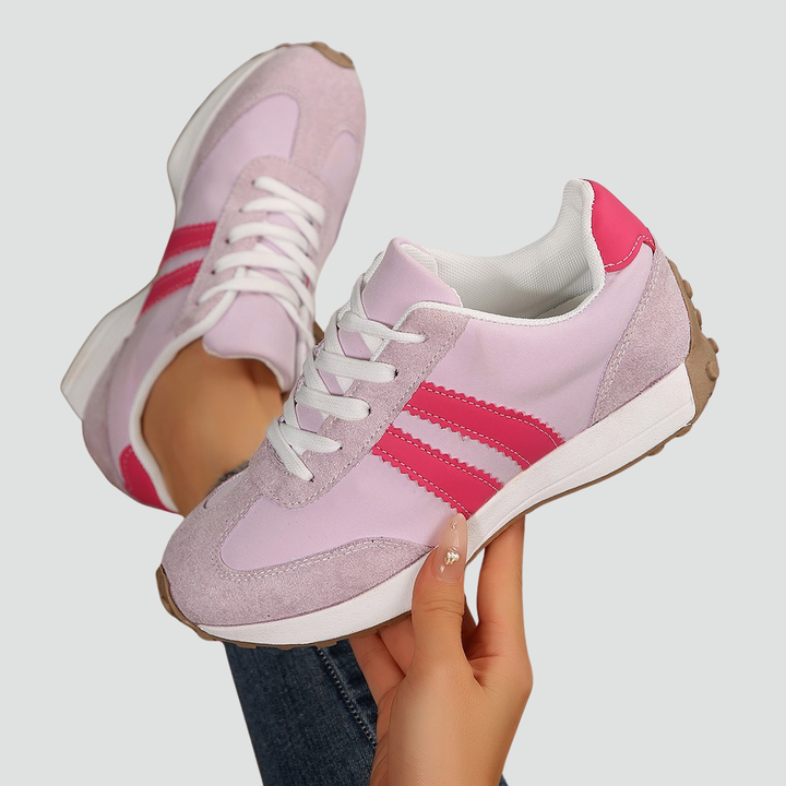 Urban women's sporty-casual sneakers with a suede look