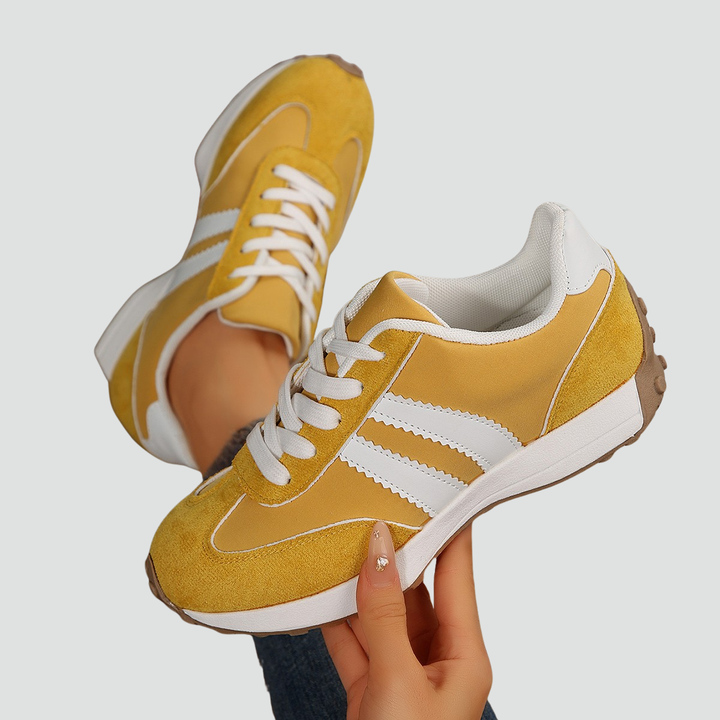 Urban women's sporty-casual sneakers with a suede look