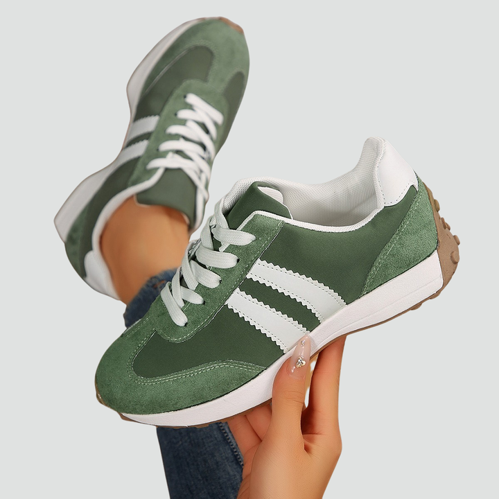 Urban women's sporty-casual sneakers with a suede look