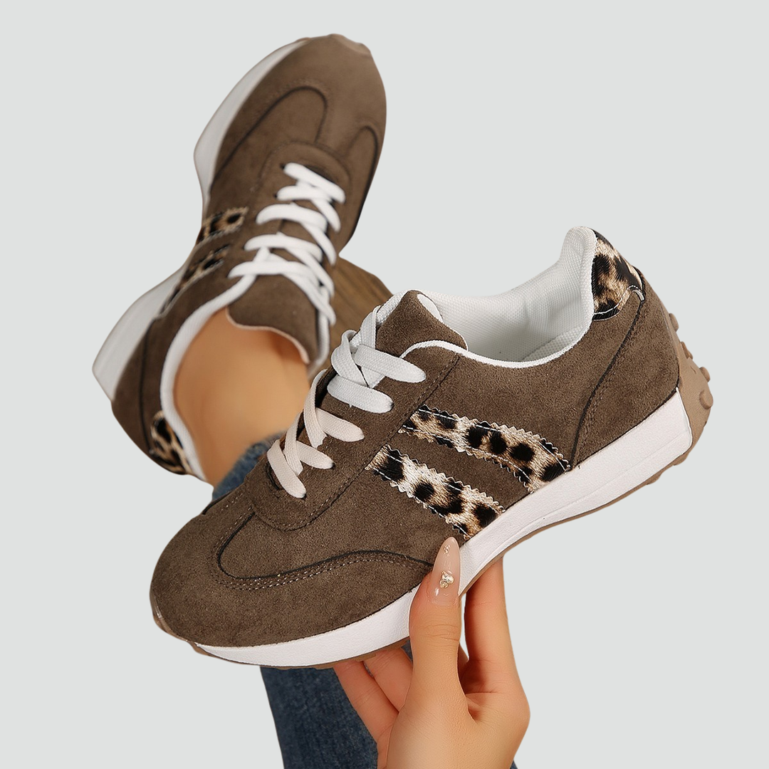 Urban women's sporty-casual sneakers with a suede look