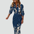 Wrap midi shirt dress with stripes and tie for summer