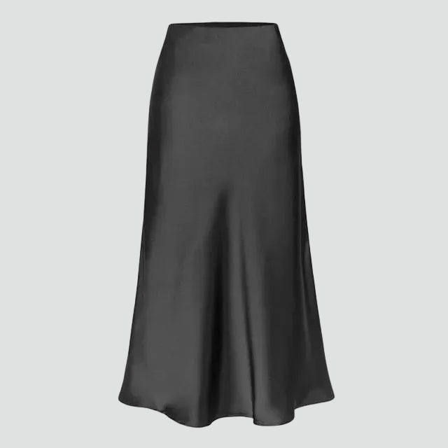 Women's trapeze midi skirt with slit for special occasions