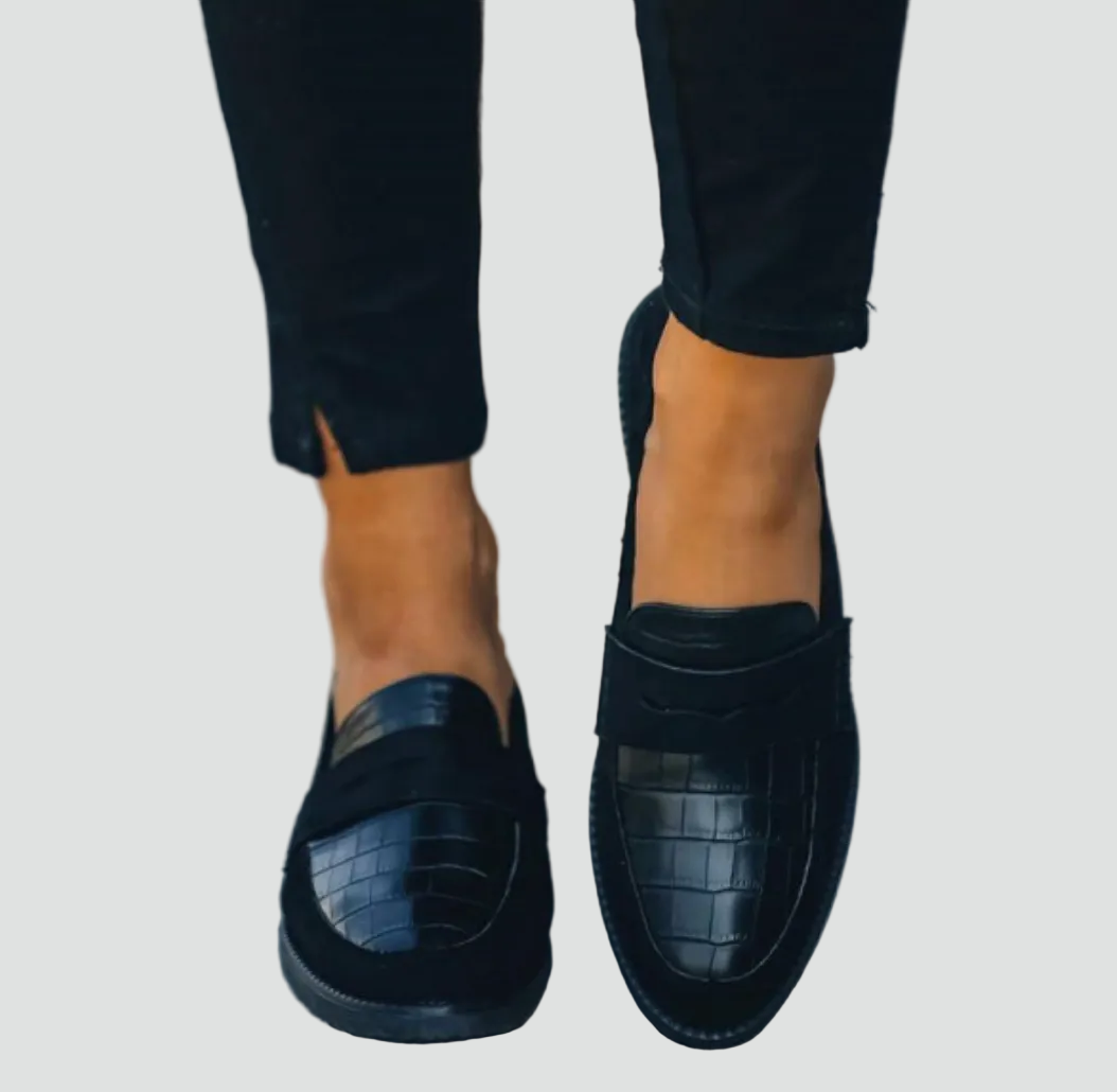 Eleganckie mokasyny damskie ortopedyczne loafers na płaskiej podeszwie