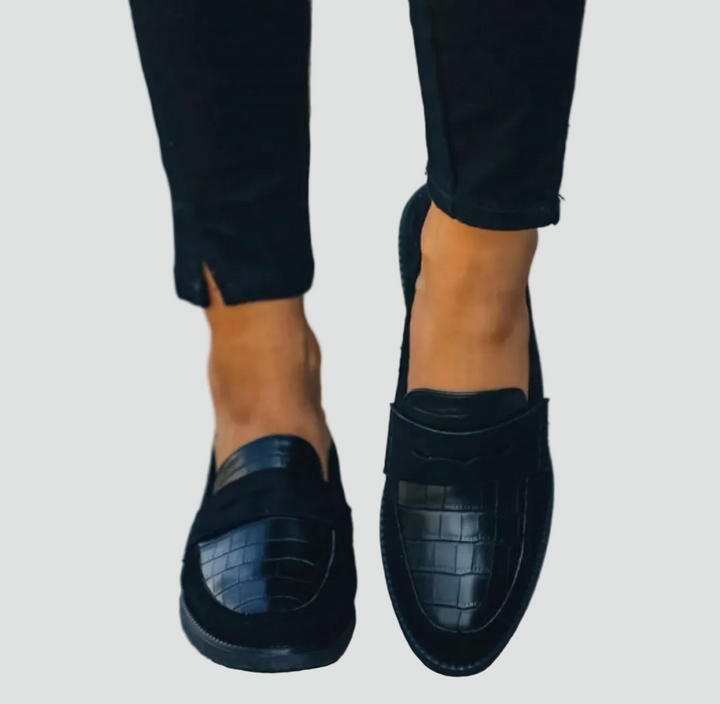 Eleganckie mokasyny damskie ortopedyczne loafers na płaskiej podeszwie