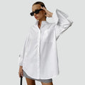 White oversized shirt with a loose fit