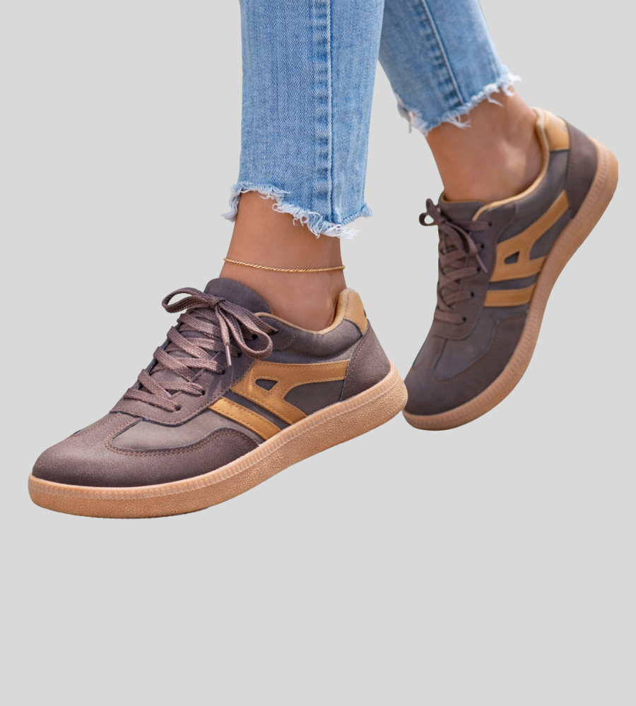 Wygodne ortopedyczne sneakersy o zamszowym wyglądzie z podparciem stopy