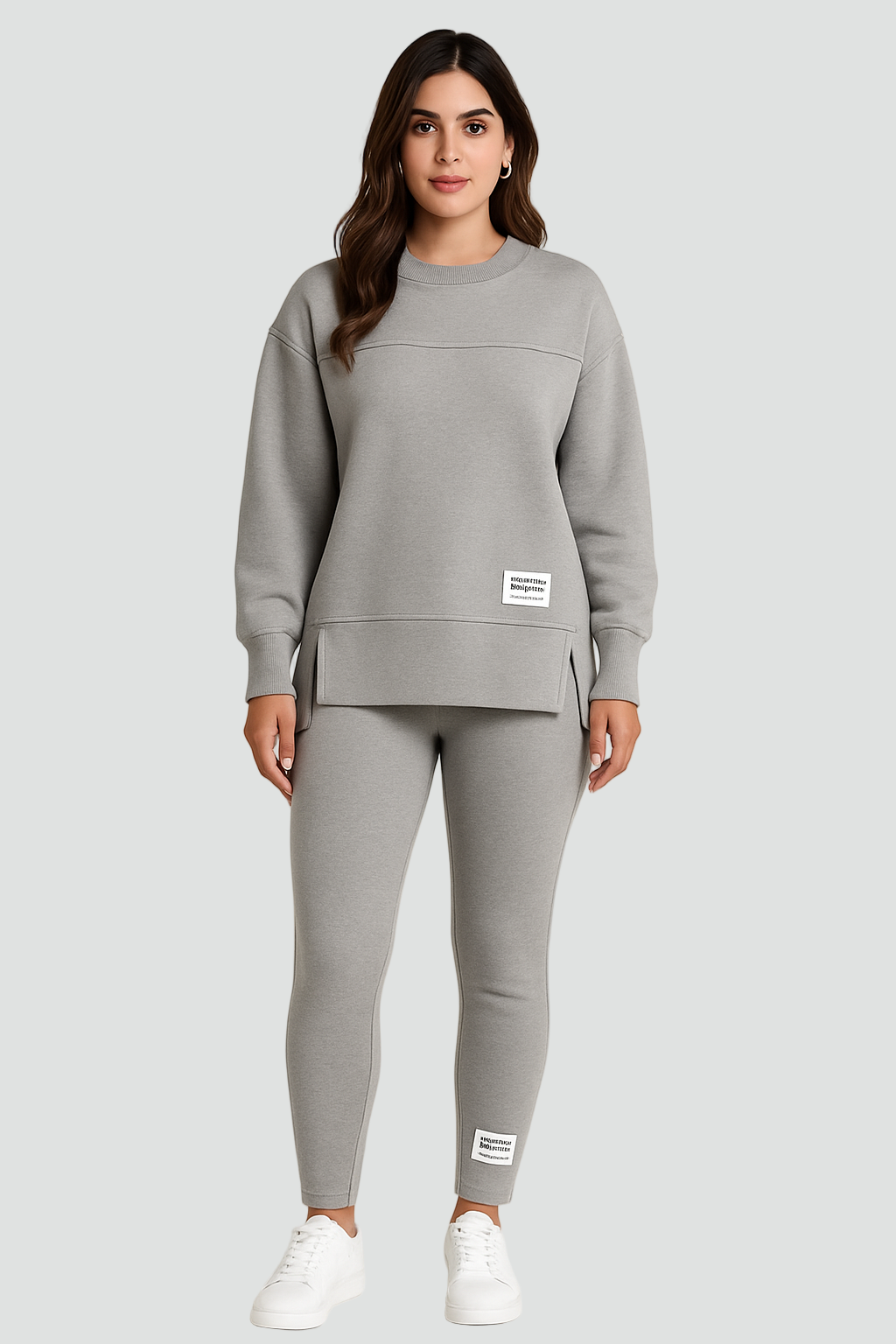 REVISION - Zestaw damski z oversize bluzą i dopasowanymi spodniami z rozcięciem